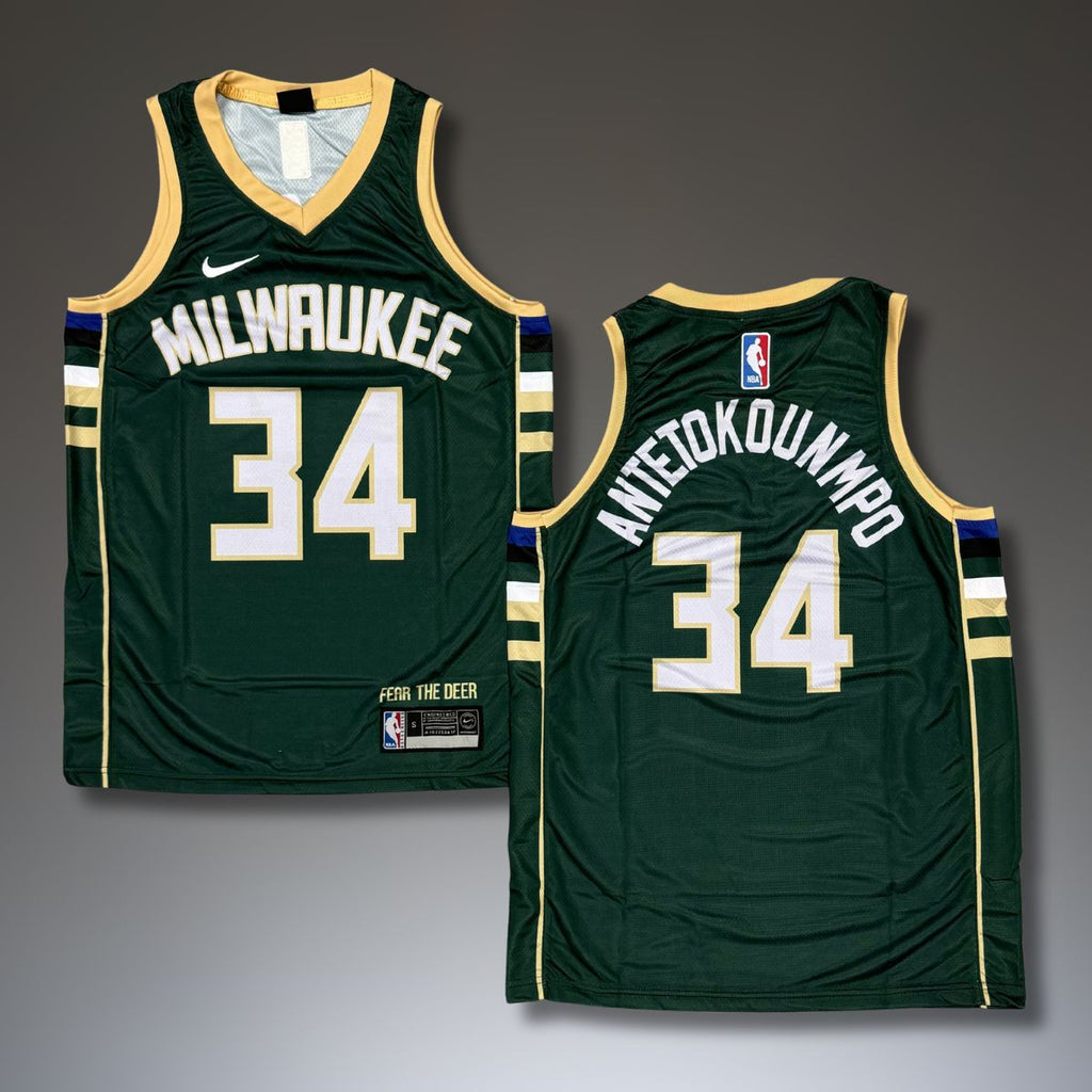 Tricou de baschet, bărbați, Milwaukee Bucks, Antetokounmpo, verde