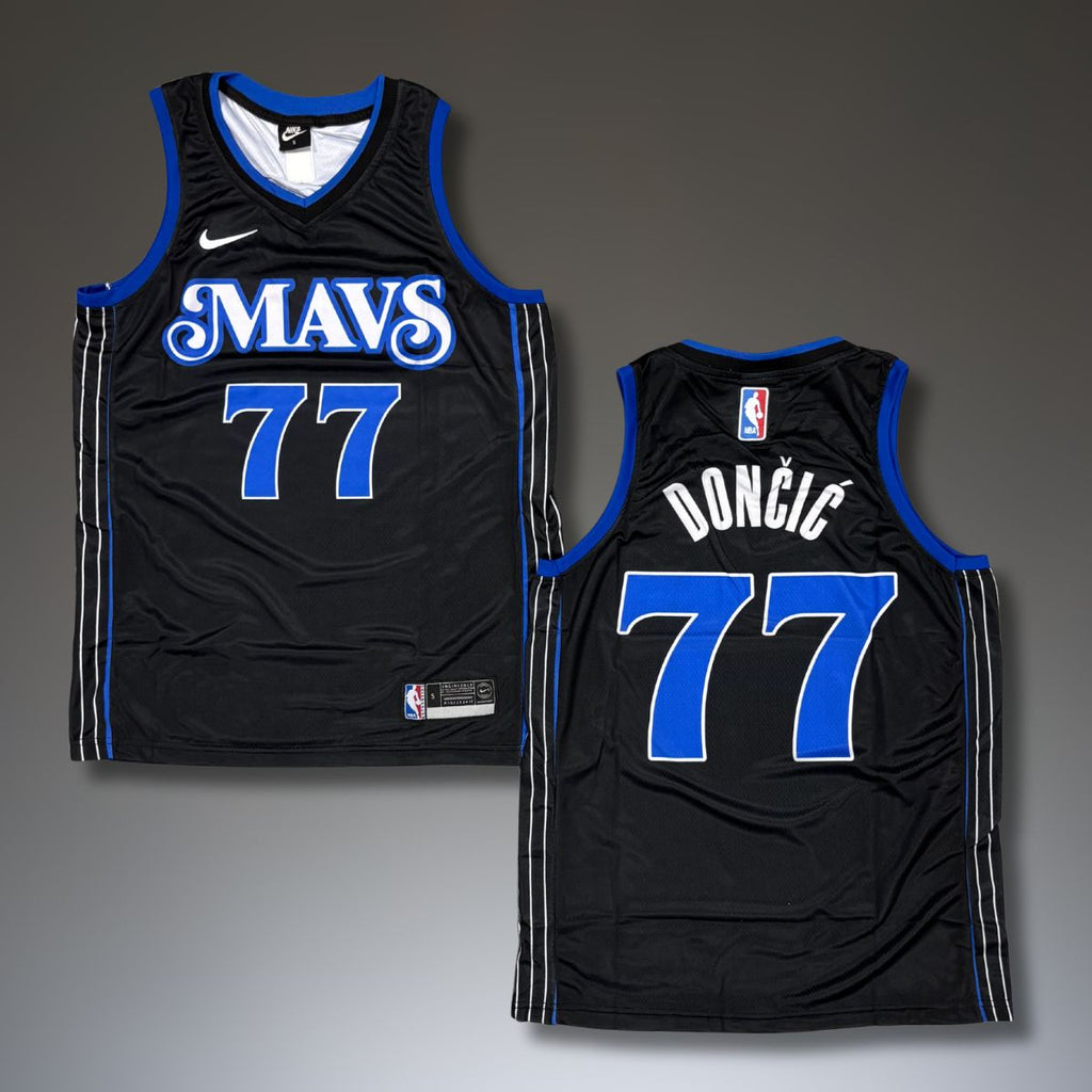 Tricou de baschet, bărbați, negru, Dallas Mavericks, Doncic