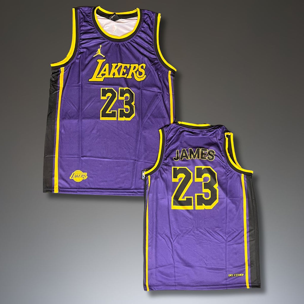 Tricou de baschet, bărbați, violet, Los Angeles Lakers. James 23