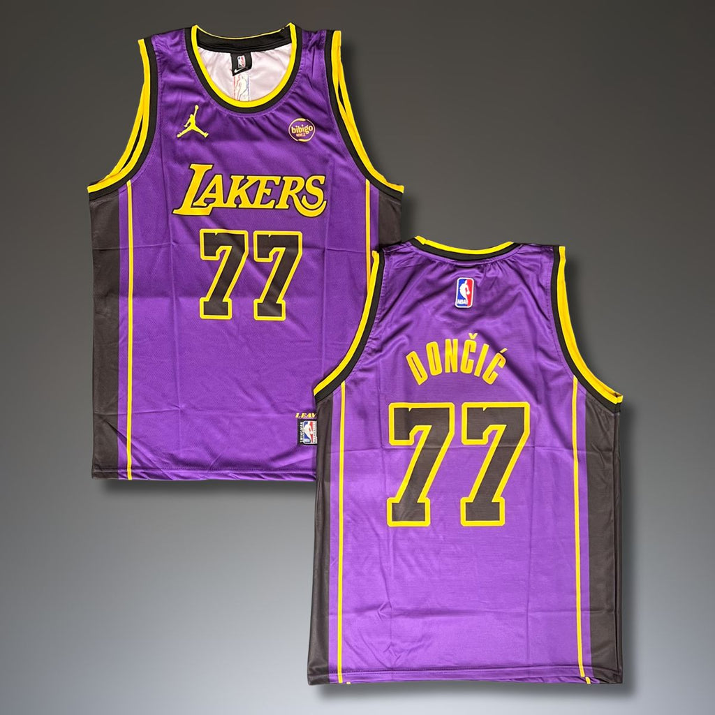 Tricou de baschet, bărbați, violet, Los Angeles Lakers, Doncic