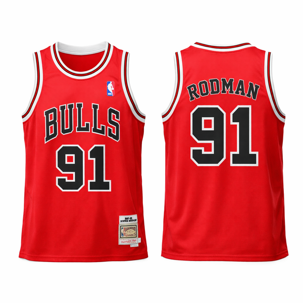 Chicago Bulls Bărbați Retro Maiou De Baschet, Rodman. Hardwood Classics, Roșu