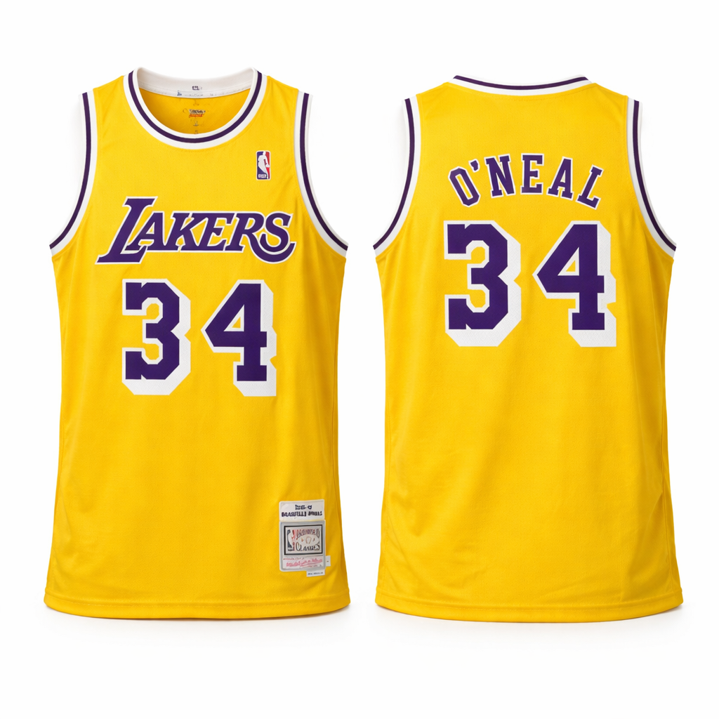 LA Lakers Bărbați Maiou De Baschet Retro, O'Neil. Retro Hardwood Classics, Galben