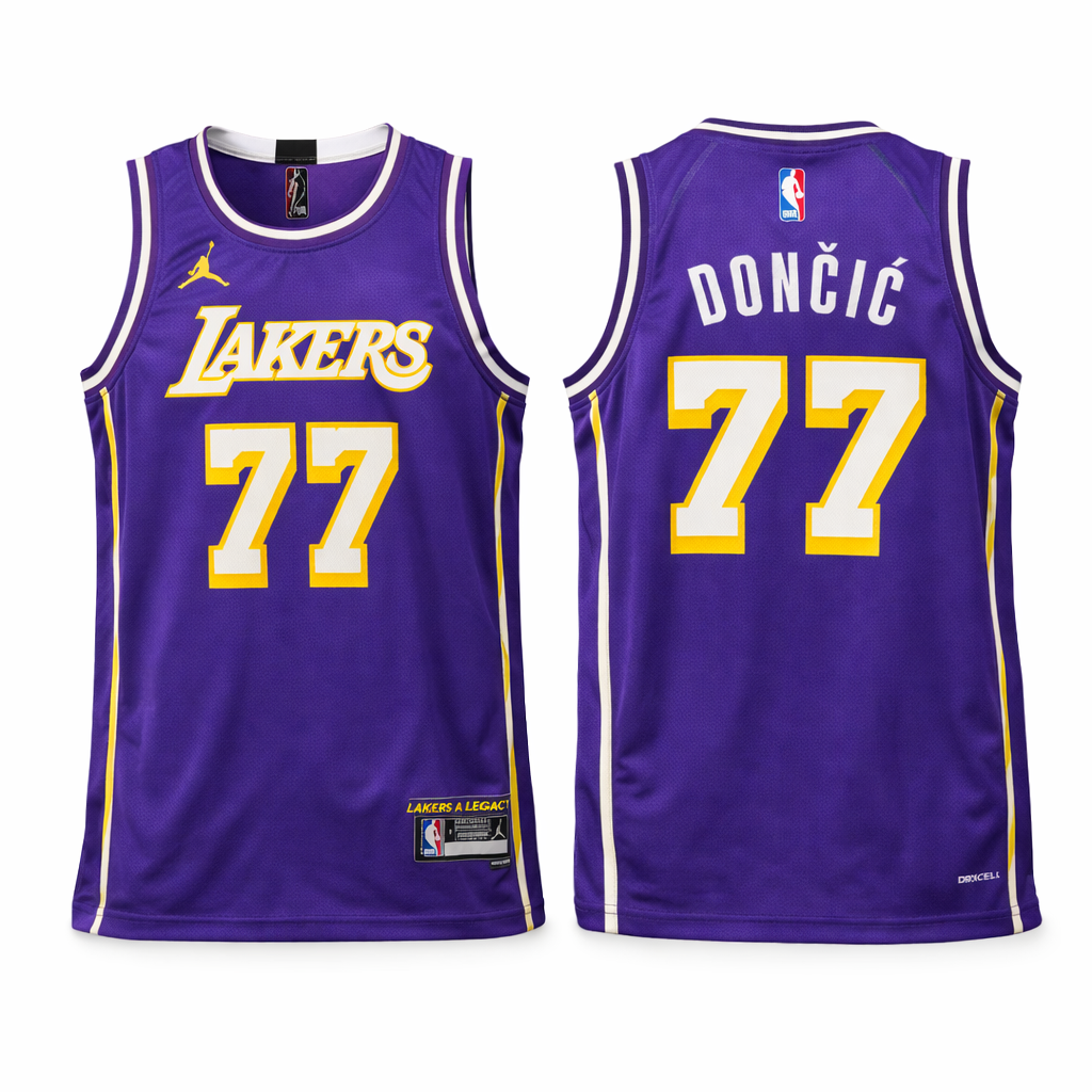LA Lakers Tricou De Baschet Pentru Bărbați, Doncič. Mov
