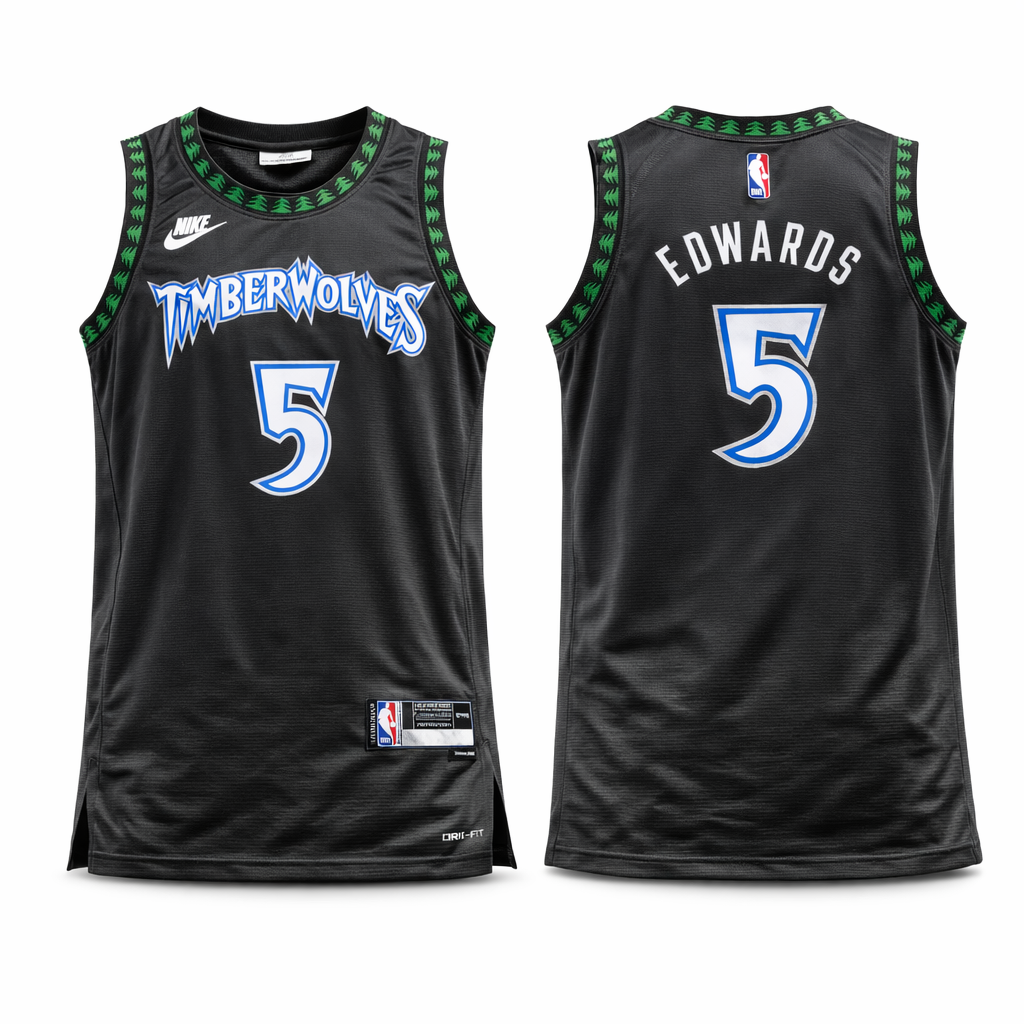 Minnesota Timberwolves Tricou Retro De Baschet Pentru Bărbați, Edwards. Retro Hardwood Classics, Albastru Închis