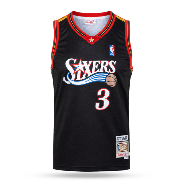 Philadelphia Sixers Tricou De Baschet Retro Pentru Bărbați, Iverson. Hardwood Classics, Negru