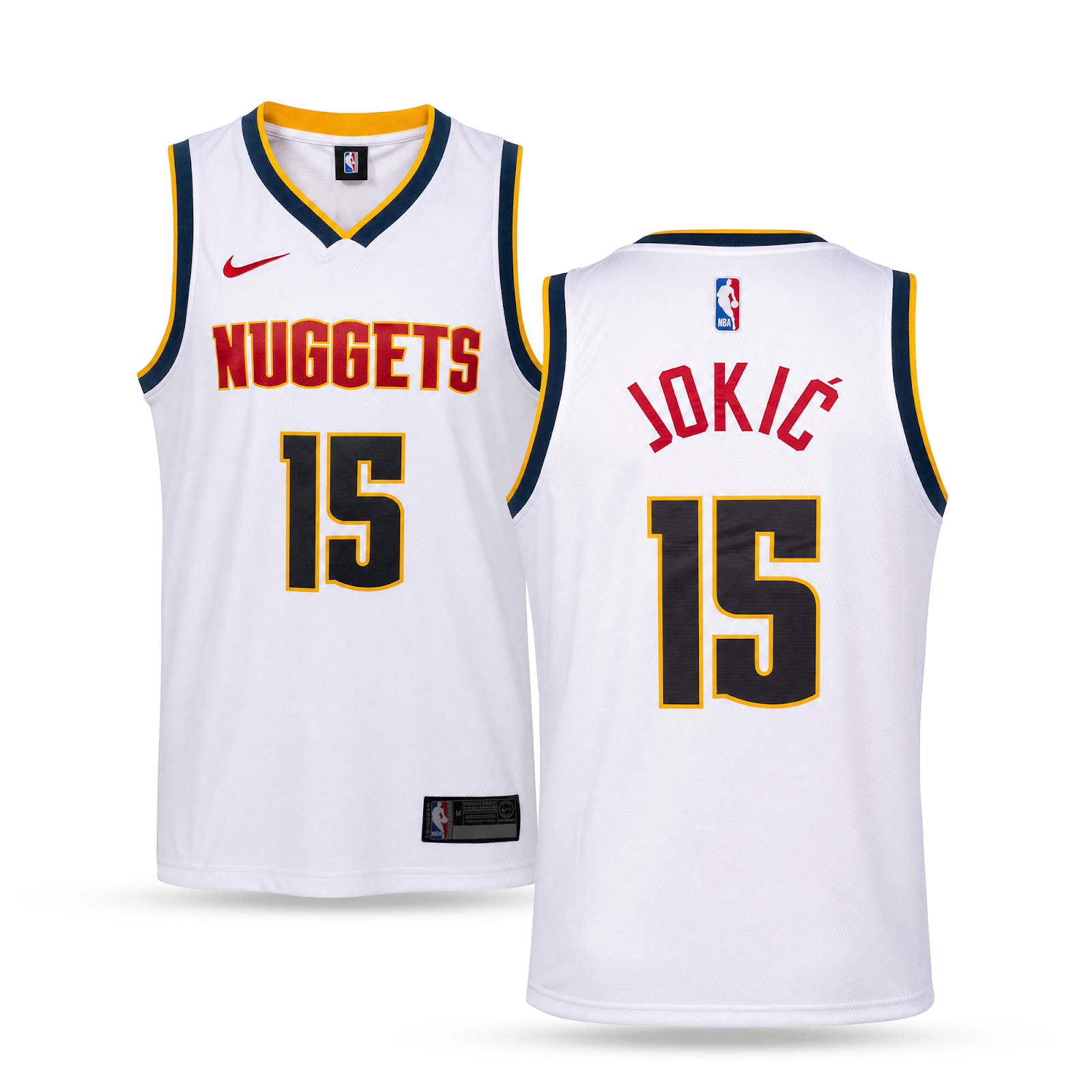 Denver Nuggets Tricou De Baschet Pentru Bărbați, Jokic. Alb