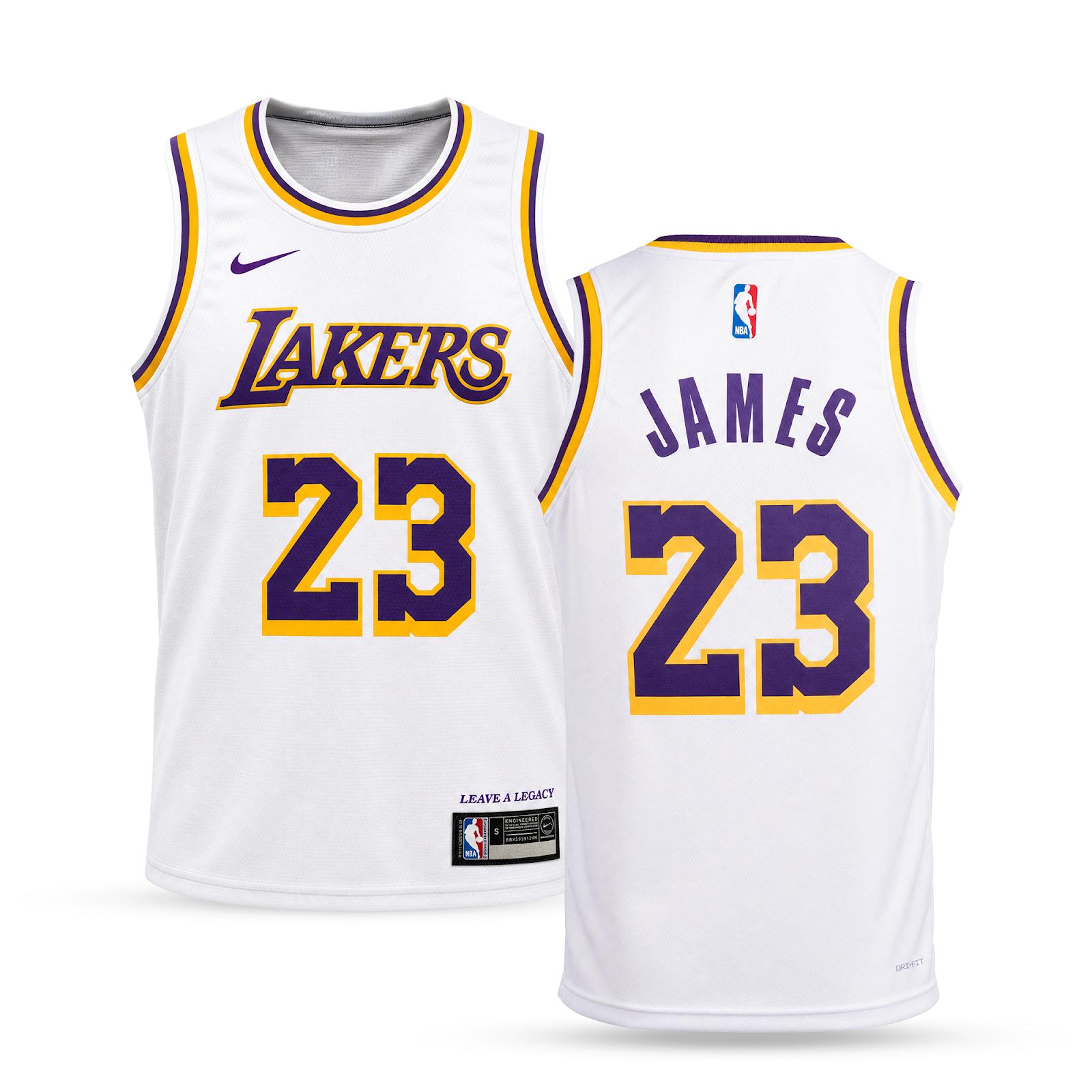 LA Lakers Maiou De Baschet, James. 26/27, Alb