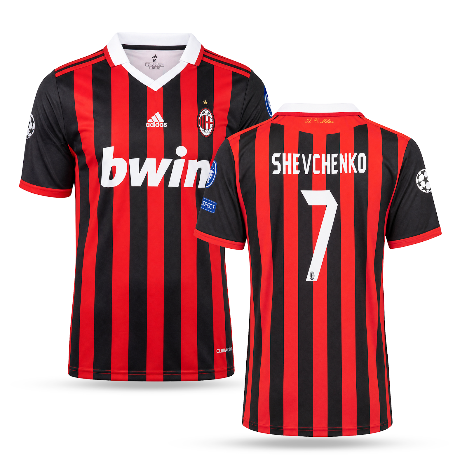 Tricou de fotbal, bărbați, Milan, Shevchenko. Clasic, 2009