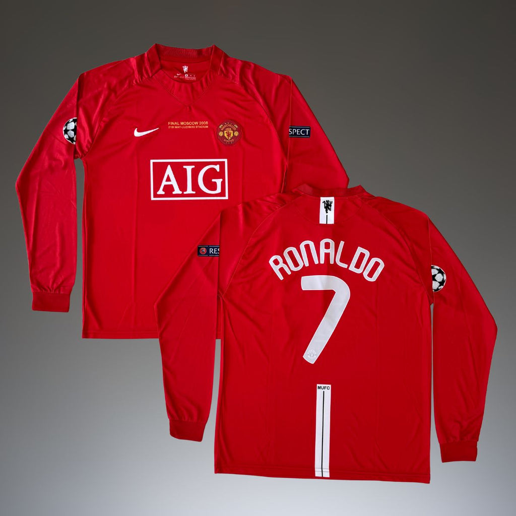 Tricou de fotbal cu mânecă lungă, bărbați, Manchester United, Ronaldo. LC Finale 2008