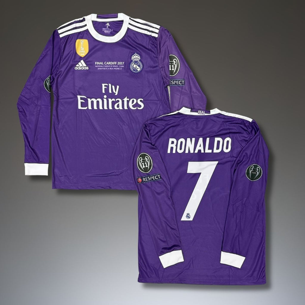 Tricou de fotbal cu mânecă lungă, bărbați, Real Madrid, Ronaldo. CL finale 2017