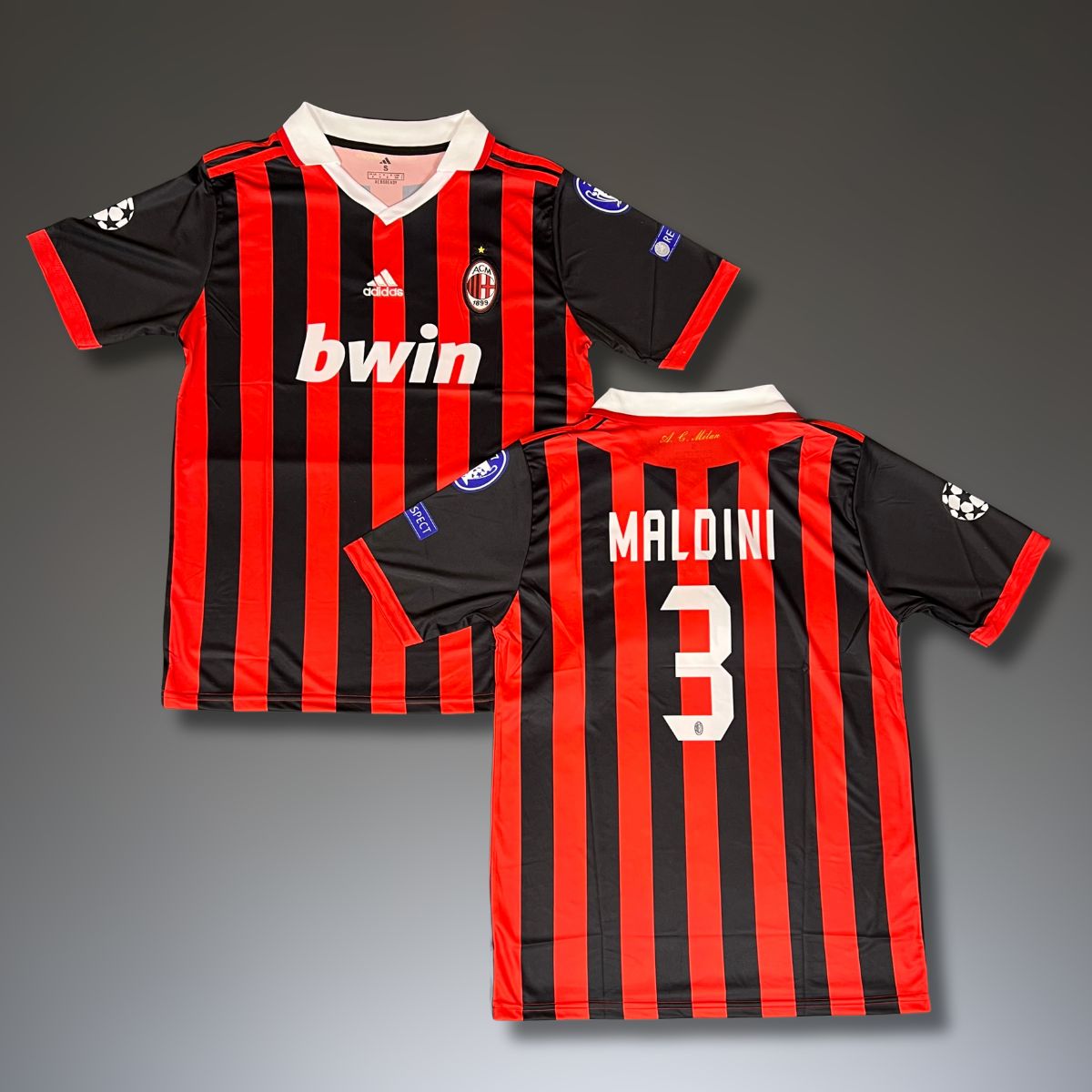 Tricou de fotbal, bărbați, Milan, Maldini. Clasic 2009