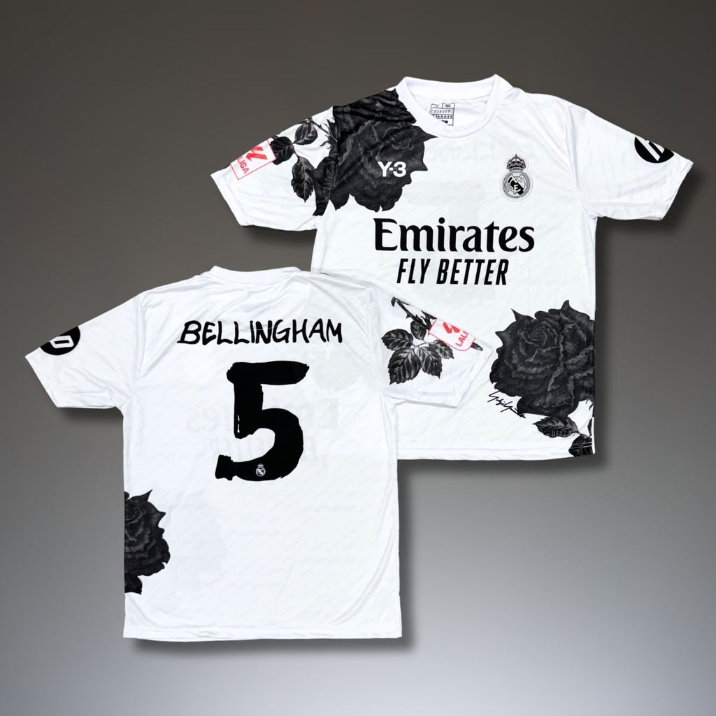 Tricou de fotbal, bărbați, alb, Real Madrid, Bellingham. Y3 ediție 24/25