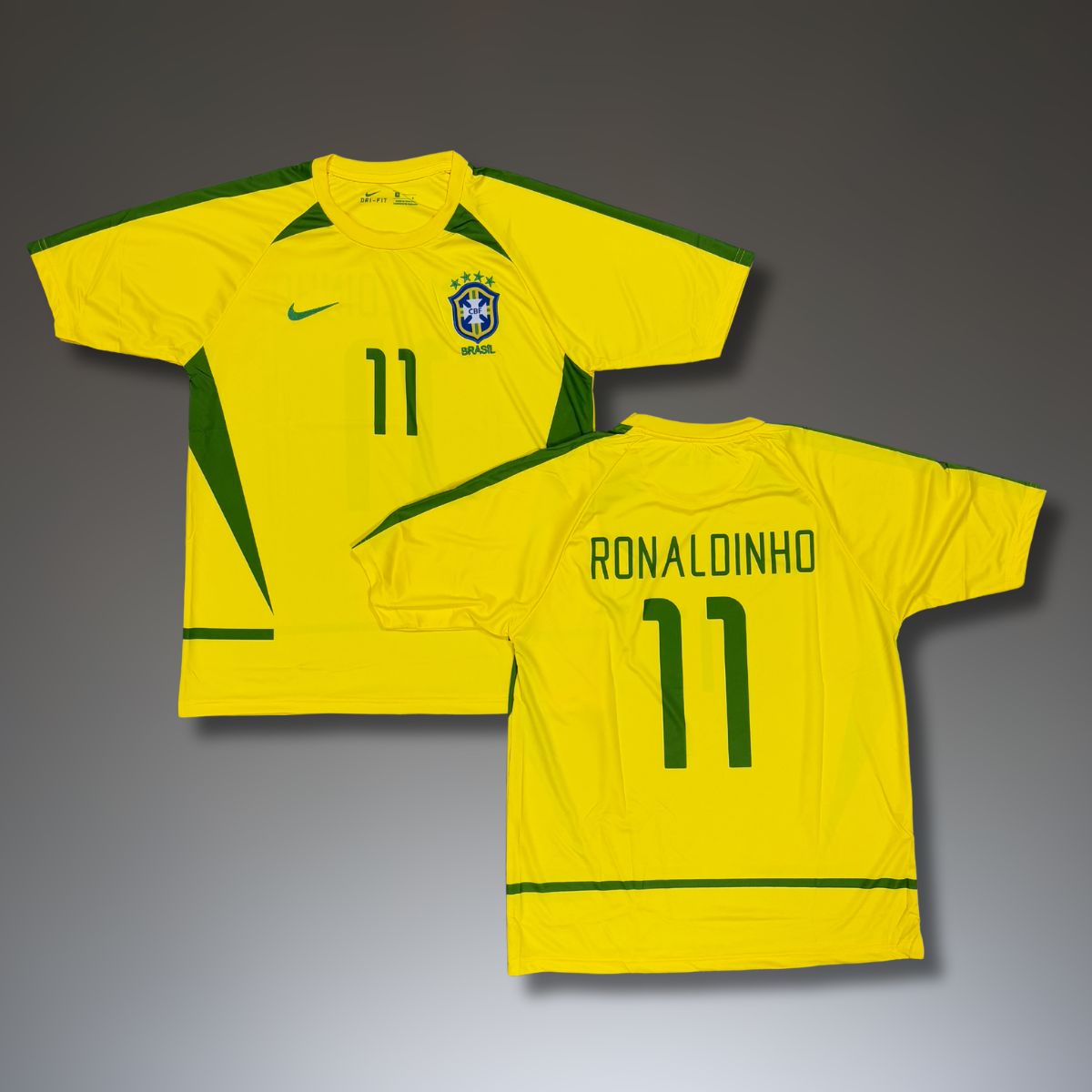 Tricou de fotbal pentru bărbați, Brazilia, Ronaldinho. SP 2002
