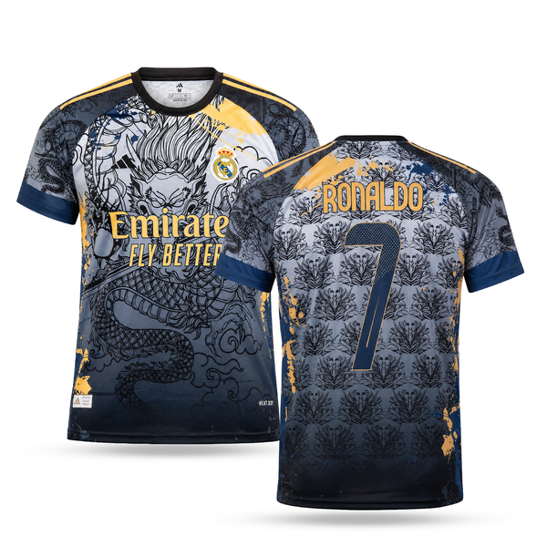 Tricou de fotbal pentru bărbați Real Madrid, albastru, Ronaldo. Ediție Dragon 2025