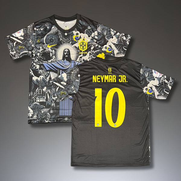 Tricou de fotbal pentru bărbați Brazilia, negru, Neymar. Ediție specială