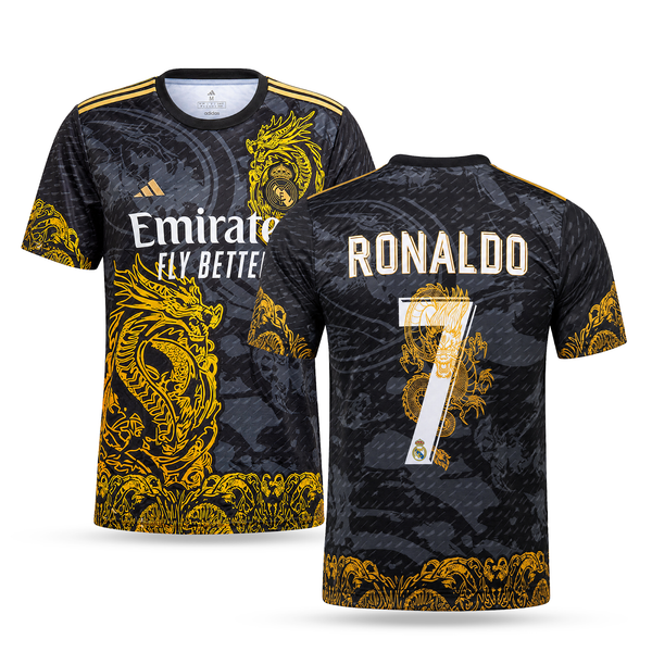 Tricou de fotbal pentru bărbați Real Madrid, Ronaldo. Dragon negru ediție 2025
