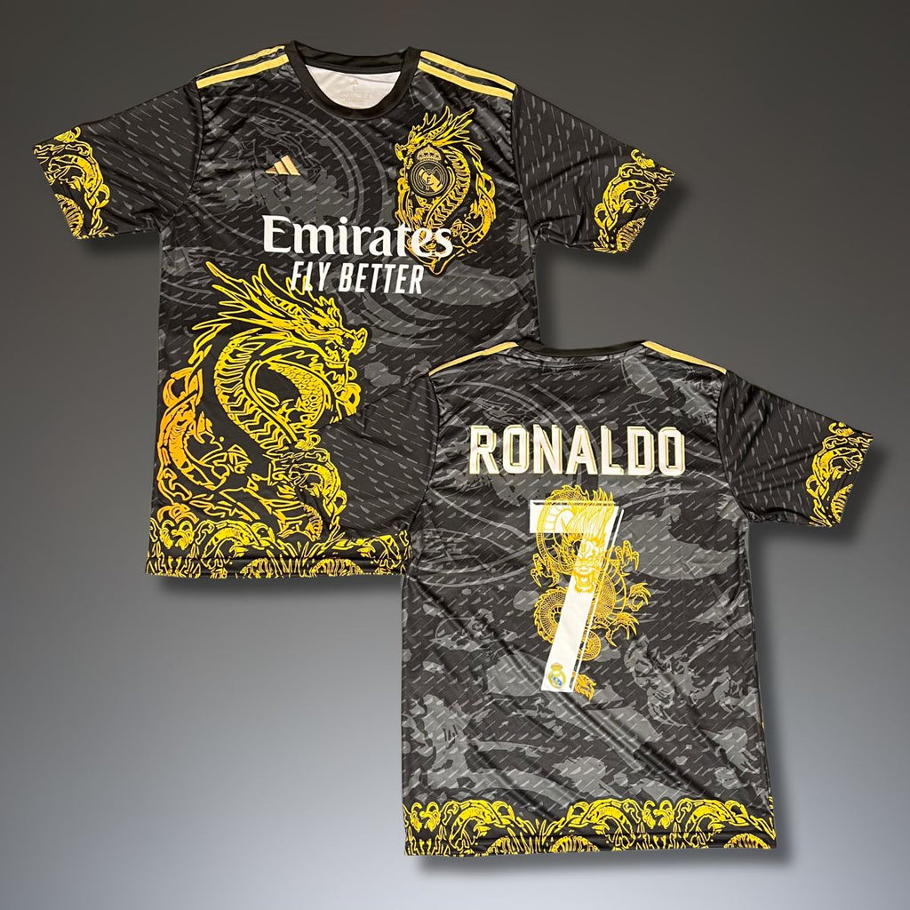 Tricou de fotbal pentru bărbați Real Madrid, Ronaldo. Dragon negru ediție 2025