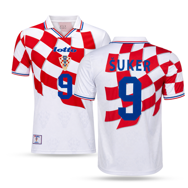 Tricou de fotbal pentru bărbați Croația, Shuker. Cupa Mondială Franța 1998