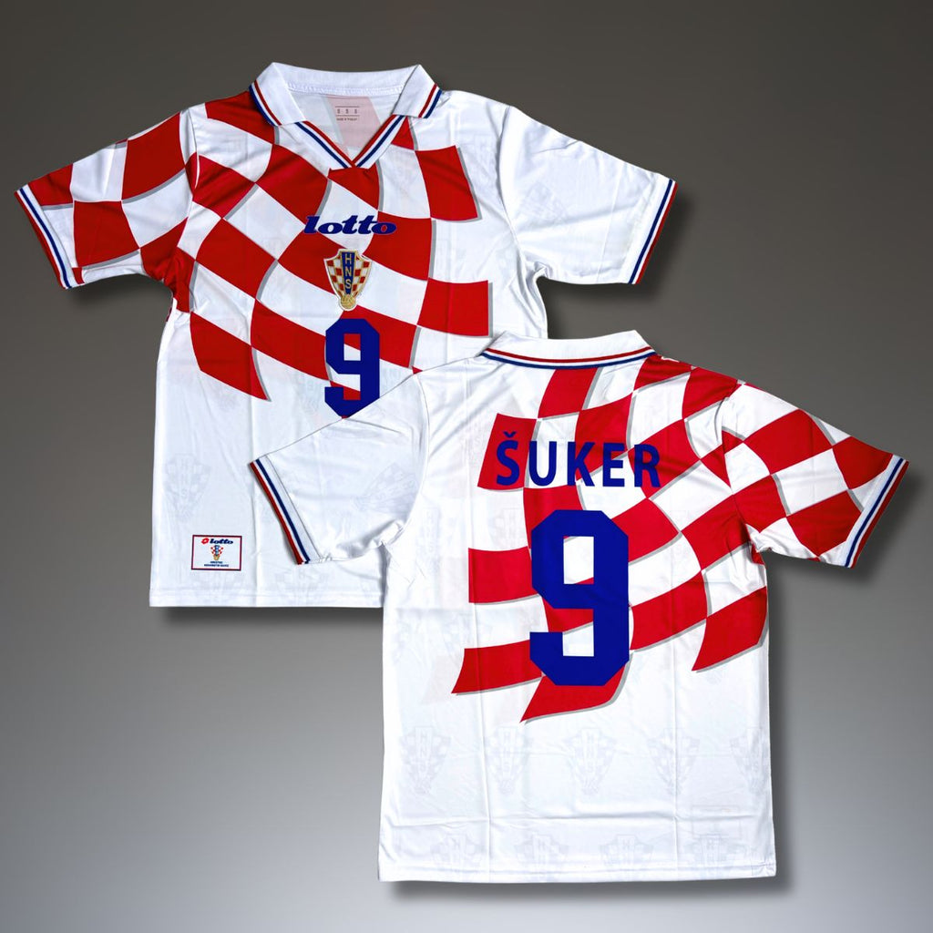 Tricou de fotbal pentru bărbați Croația, Shuker. Cupa Mondială Franța 1998