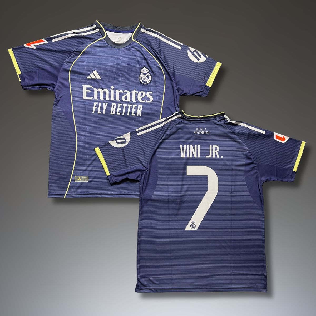 Tricou de fotbal de rezervă pentru bărbați Real Madrid, Vinicius. 25/26