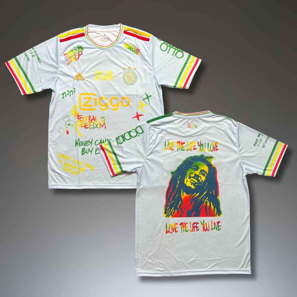 Tricou de fotbal pentru bărbați Ajax. Albastru deschis Ediție Bob Marley
