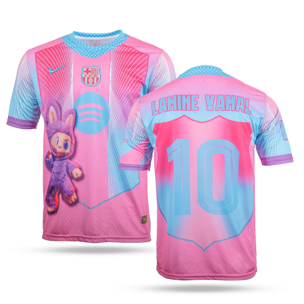 Tricou de fotbal pentru bărbați Barcelona, Yamal. Ediție specială roz Labubu