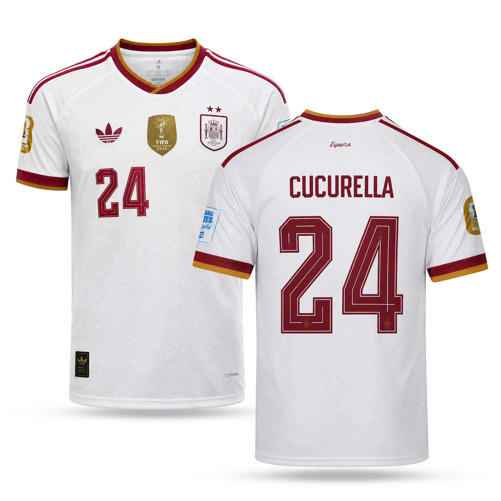 Spania Bărbați Tricou De Fotbal Deplasare, Cucurella. World Cup 2026