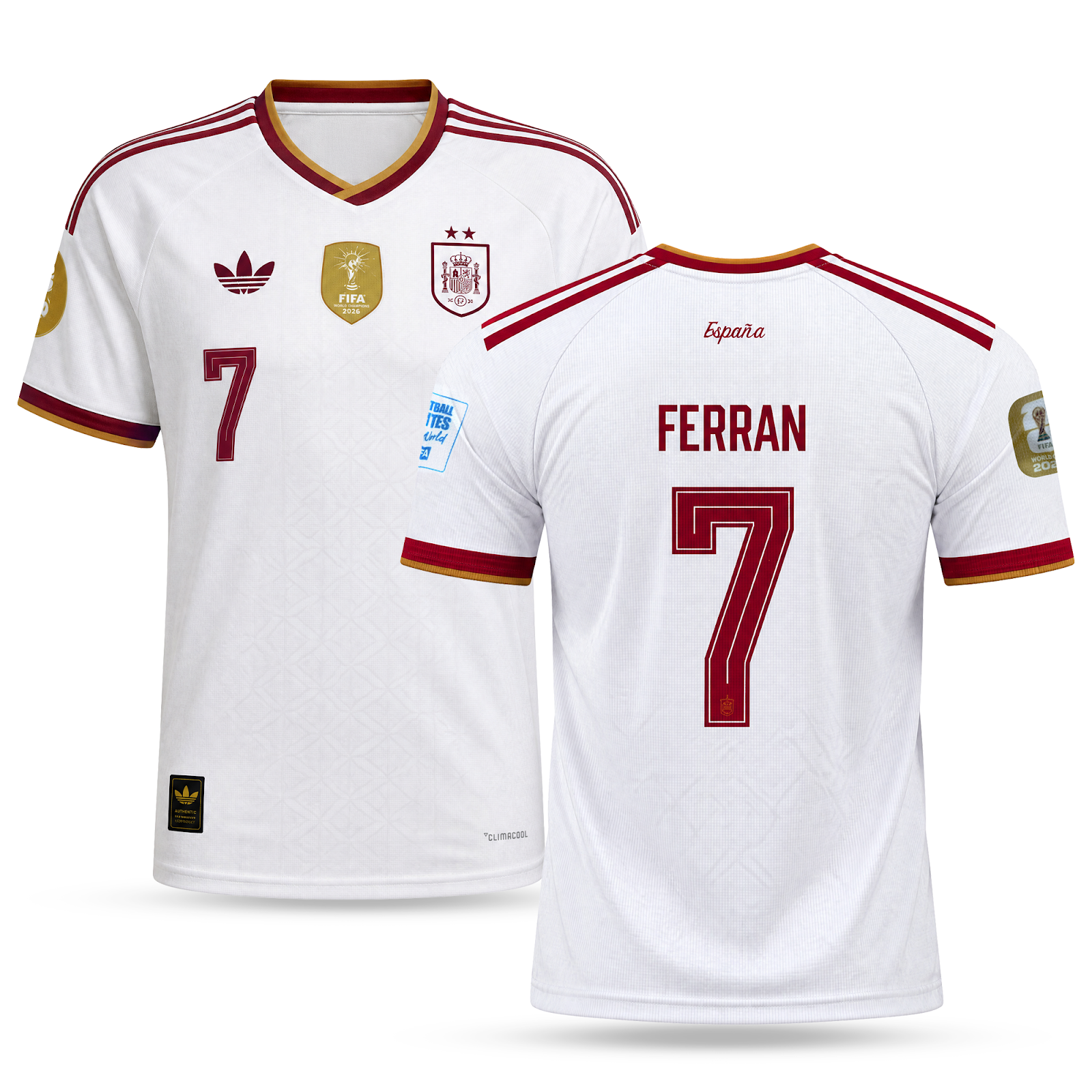 Spania Tricou De Fotbal Deplasare Bărbați, Ferran. World Cup 2026